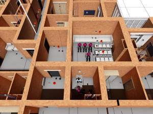 Коллективное убежище (зона безопасности) первого этажа четырехэтажного дома