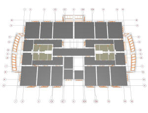 План подвесных потолков 1 этажа пятиэтажного дома