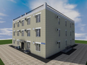 Готовый проект одноподъездного трехэтажного дома на 24 квартиры-студии