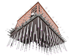 Вид сейсмостойкого фундамента четырехэтажного дома