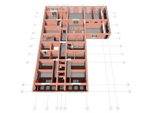 План второго этажа четырехэтажного дома