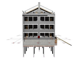 Трехэтажный сейсмоустойчивый многоквартирный дом