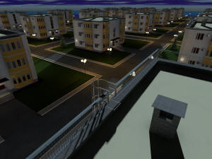 Ночной 3D вид застройки поселка