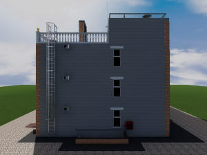 Готовый проект трехэтажного сейсмоустойчивого блокированного дома (дуплекса)