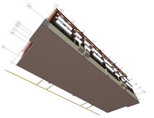 План фундамента таунхауса с лифтом - вид снизу