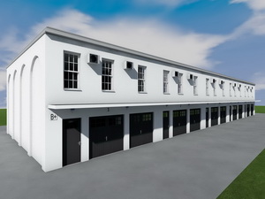 Проект 5 двухэтажных гаражей на 10 машиномест с коммерческими помещениями