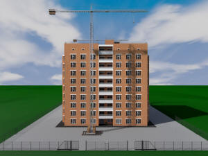 План организации строительства многоэтажного дома - высотный кран