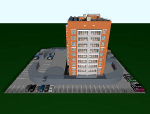 Радиусы разворота спецтехники и схема парковки на участке одиннадцатиэтажного дома
