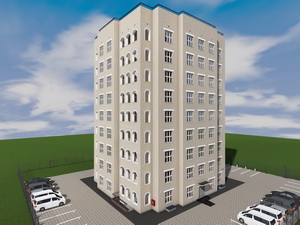 Готовый проект одноподъездного девятиэтажного дома на 44 квартиры