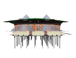 Молниезащита одноквартирного дома с атриумом