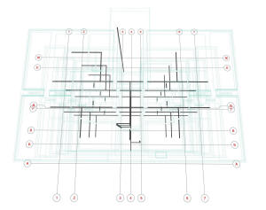 План потолочной электропроводки первого, второго и третьего этажа дома