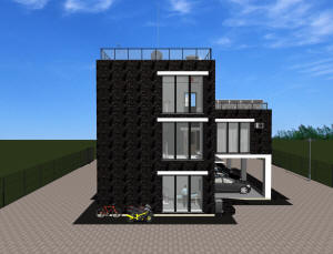 Проект двухэтажного дома с паркингом на первом этаже