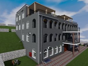 Проект трехэтажного частного дома для строительства на склоне
