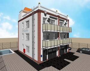 Проект дуплекса - 2 блокированных трехэтажных дома