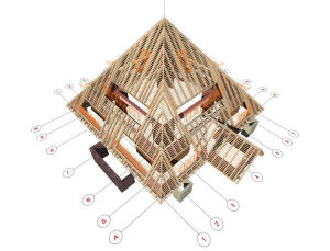 Стропильная система дома-пирамиды