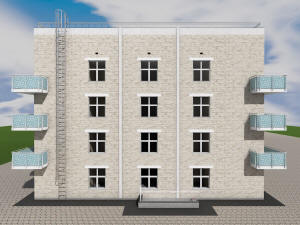 Проект сейсмоустойчивого четырехподъездного четырехэтажного дома на 256 квартир