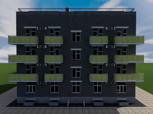 Готовый проект одноподъездного четырехэтажного дома на 8 квартир