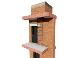 Разрез дома - лестница на крышу
