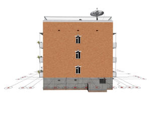 3D общий вид дома и координатные оси