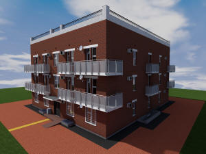 Готовый проект одноподъездного трехэтажного дома на 24 квартиры-студии