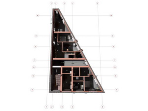 План второго этажа треугольного дома