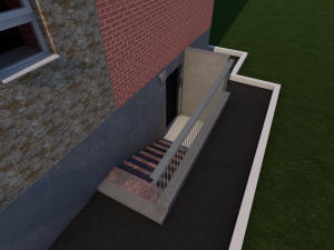 3D вид входа в подполье дома