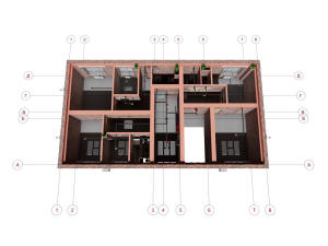 План третьего этажа трехэтажного дома