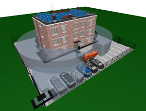 Радиусы разворота спецтехники и схема парковки на участке трехэтажного дома