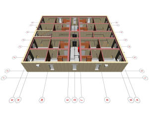 План второго этажа многоквартирного дома