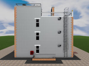 Готовый проект трехэтажного сейсмоустойчивого блокированного дома (дуплекса)
